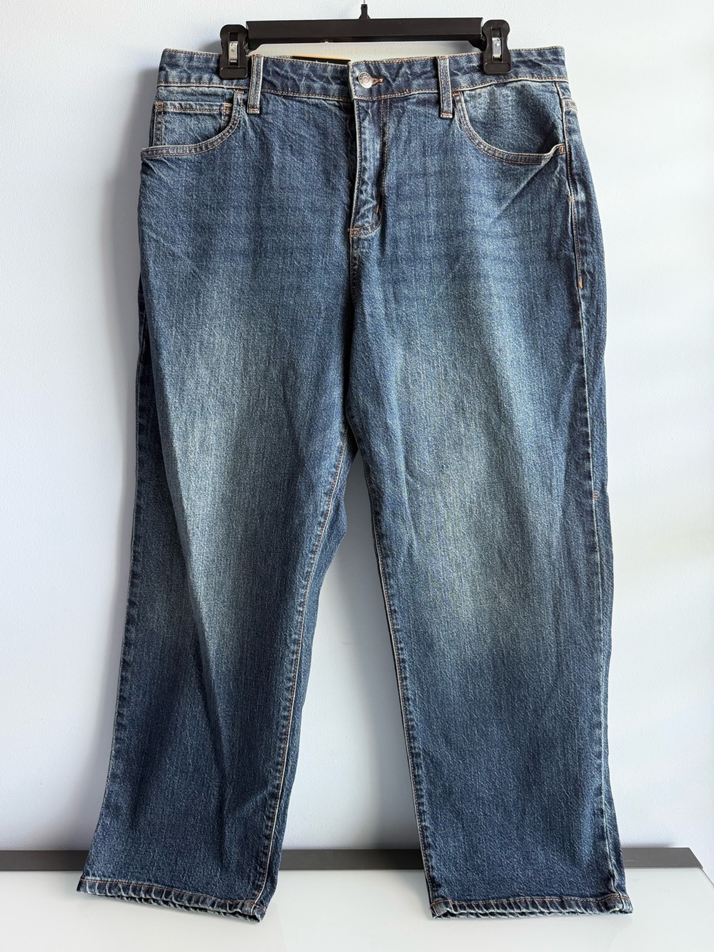 Express Women's Dark Wash Blue Straight Leg Ankle Jean Size 12